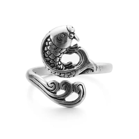 Knitting Ring - Silver Pink Cat