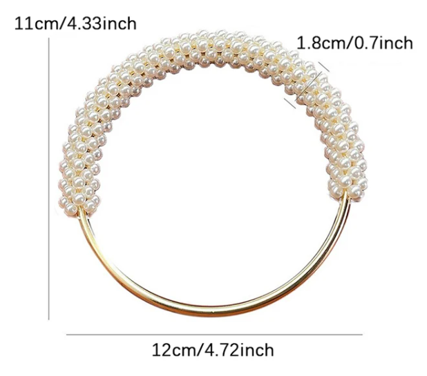 1 Pair Round Gold Handle with White Pearl- 11 CM