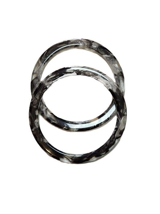 ACRYLIC Black -CIRCULAR handle 12 CM