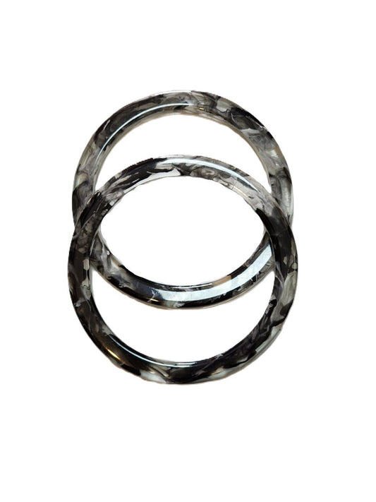 ACRYLIC Black -CIRCULAR handle 12 CM