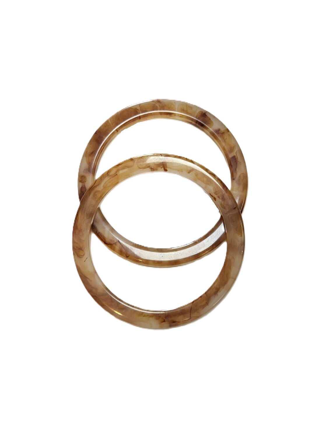 ACRYLIC Beige -CIRCULAR handle 11.5 CM