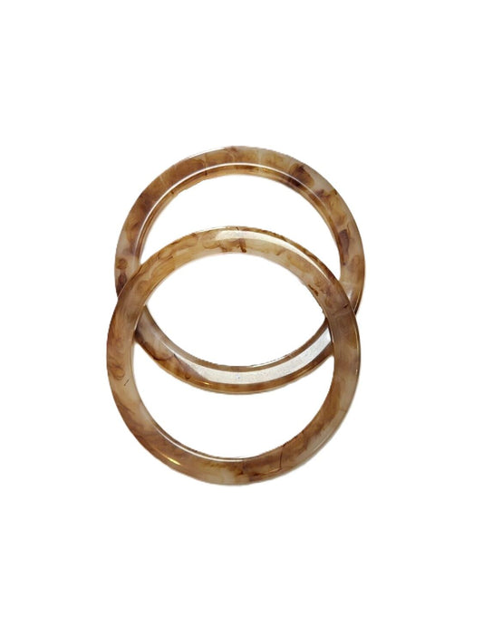 ACRYLIC Beige -CIRCULAR handle 11.5 CM