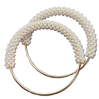 1 Pair Round Gold Handle with White Pearl- 11 CM