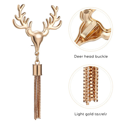 Deer Head & Tassel Buckles Black