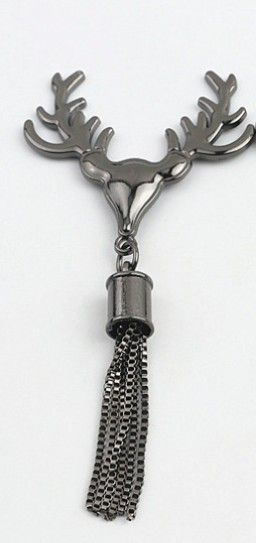 Deer Head & Tassel Buckles Black