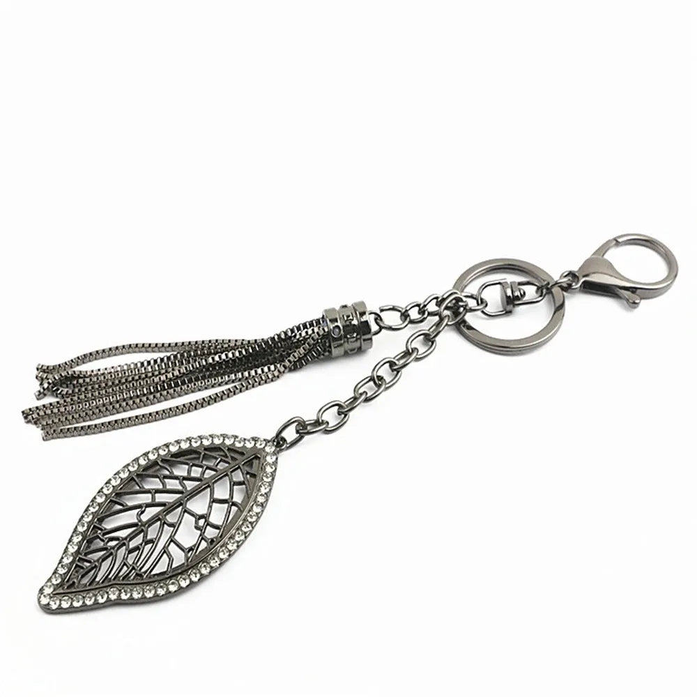 Keychain 2 in 1 leaf and stripes Black
