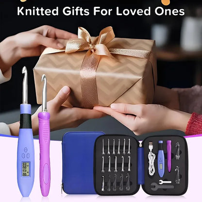 Crochet Hook Set With Digital Stitch Counter