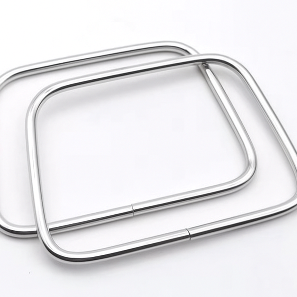 1 Pair Rectangle Handle Silver