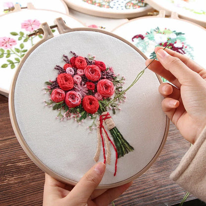 Flowers Pattern Embroidery Set - 1033