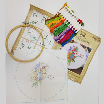 Flowers Pattern Embroidery Set - N1041