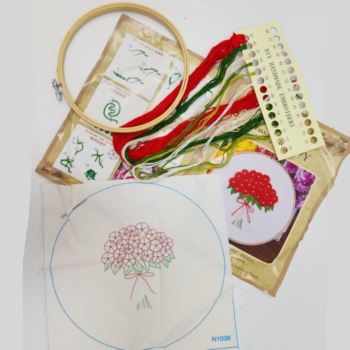 Flowers Pattern Embroidery Set - N1036
