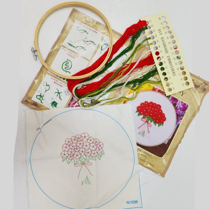 Flowers Pattern Embroidery Set - N1036