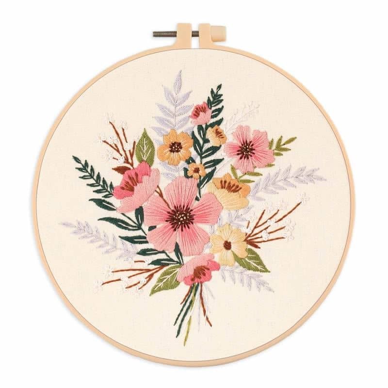 Flowers Pattern Embroidery Set- 133