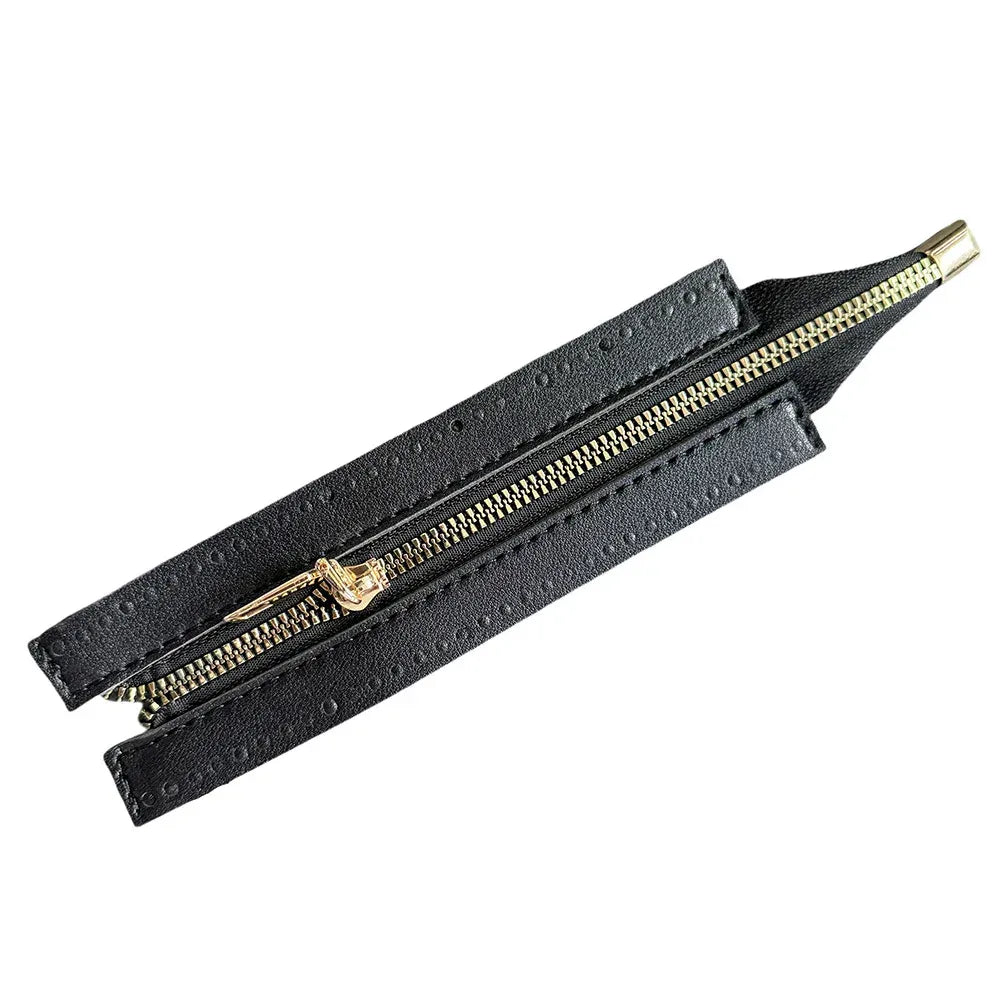 Black Leather Zipper- 18 CM