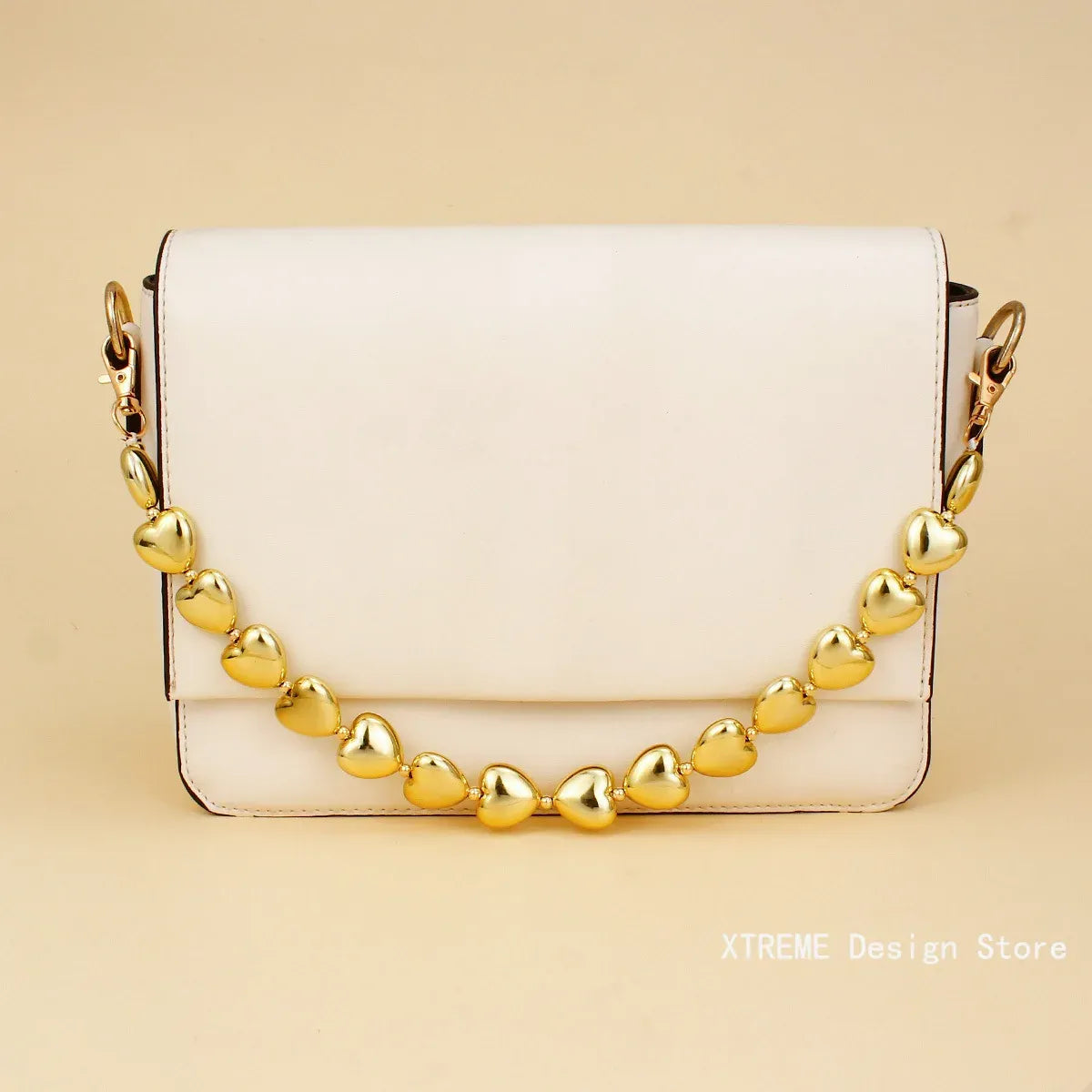Heart metal Chain Silver - 32 CM