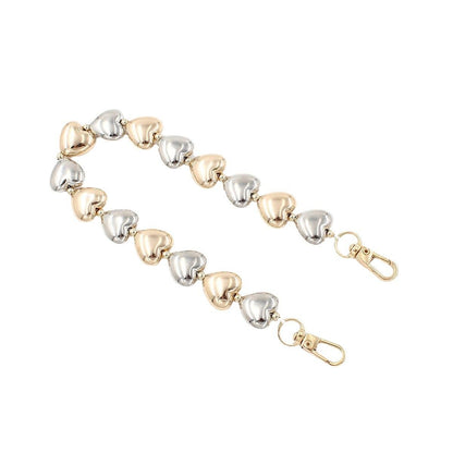 Heart metal Chain Silver & Gold- 32 CM