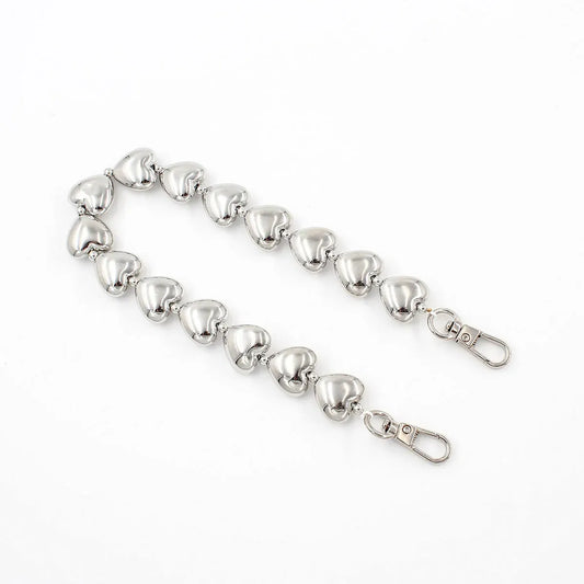 Heart metal Chain Silver - 32 CM