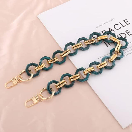 Acrylic ring  Chain Handle Green- 60 cm