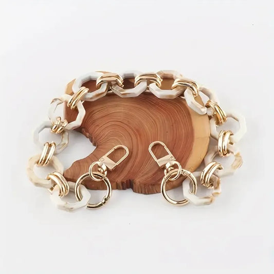 Acrylic ring Chain Handle Beige - 60 cm