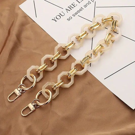 Acrylic ring  Chain Handle Pearl - 60 cm