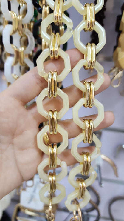 Acrylic ring Chain Handle Cream- 60 cm