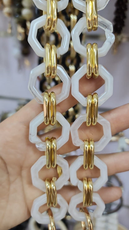 Acrylic ring Chain Handle White- 60 cm