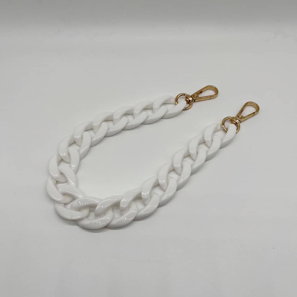 Acrylic Resin Handbag Chain white  - 60 cm