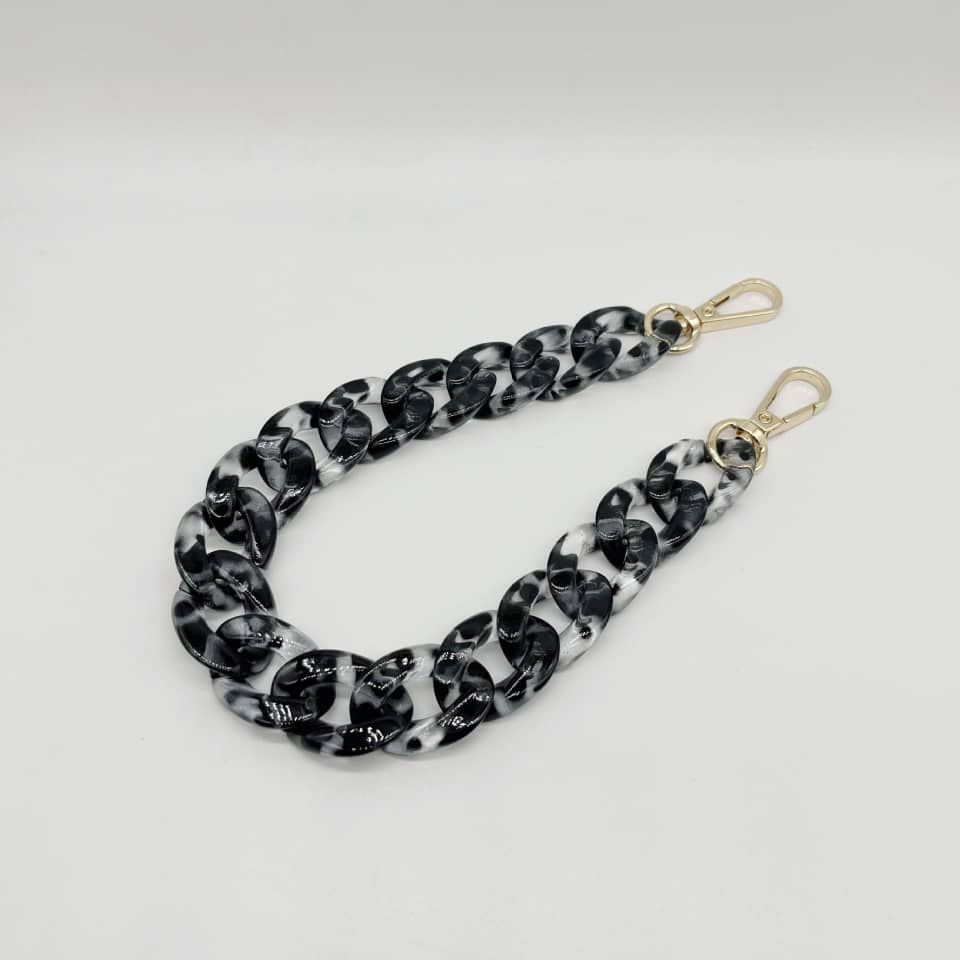 Acrylic Resin Handbag Chain white and  black- 60 cm