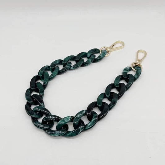 Acrylic Resin Handbag Chain  dark green 10- 37 cm