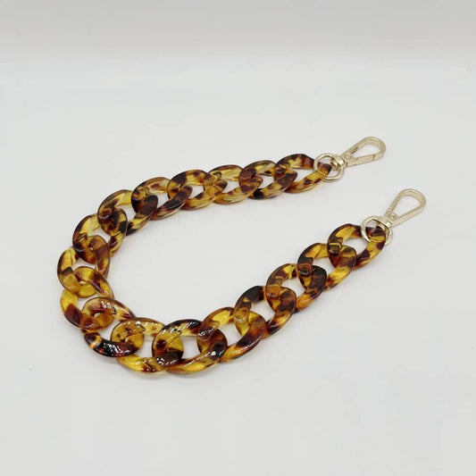 Acrylic Resin Handbag Chain transparent  amber- 60 cm
