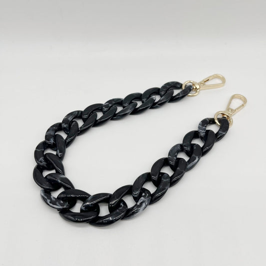 Acrylic Resin Handbag Chain black ith grey 6- 37 cm
