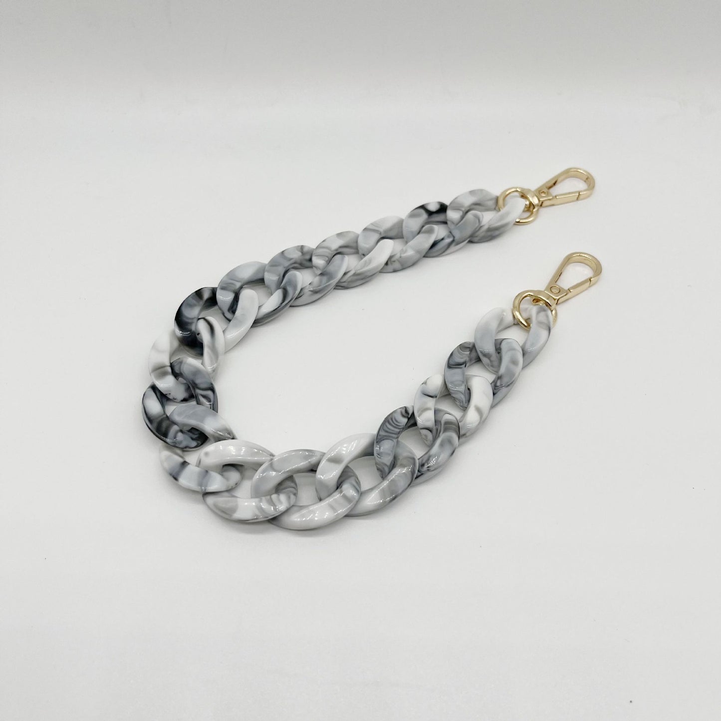 Acrylic Resin Handbag Chain  grey and white 5- 37 cm