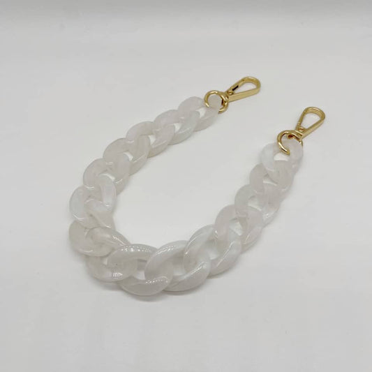 Acrylic Resin Handbag Chain  transparent white - 60 cm