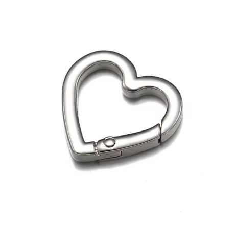 Silver medium Heart Buckle - 2 cm