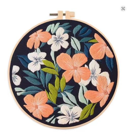 Flowers Painting Embroidery Sewing Kit - 892