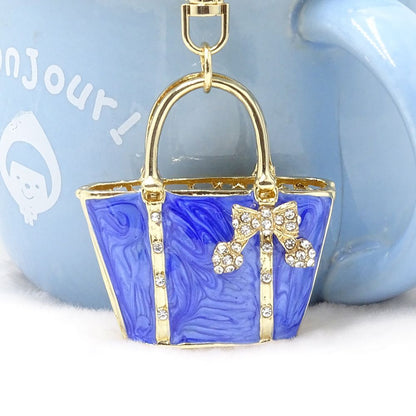 Keychain gold Navy Blue