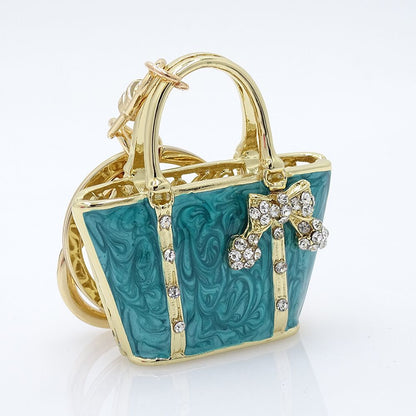 Keychain gold aqua