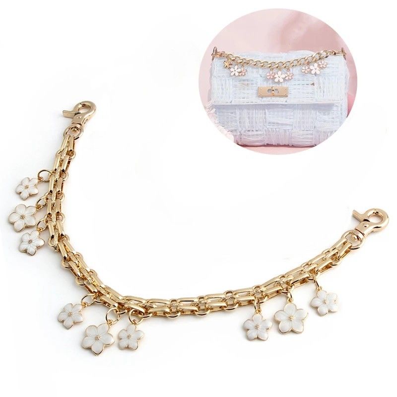 Purse accessory White Flower- 31 cm