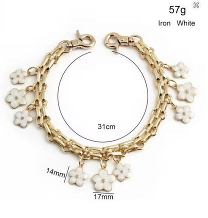 Purse accessory White Flower- 31 cm