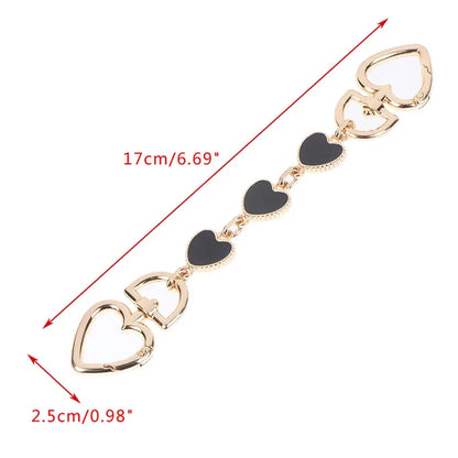 Chain Extension White Hearts - 17 cm