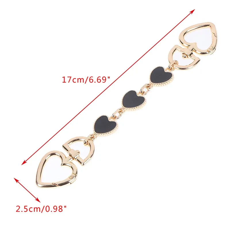 Chain Extension Black Hearts - 17 cm