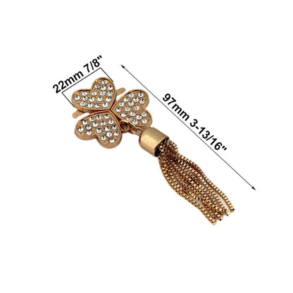 Gold shiny Heart & tassel Buckle- 10 cm