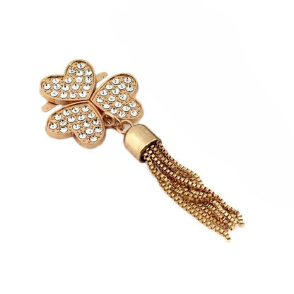 Gold shiny Heart & tassel Buckle- 10 cm
