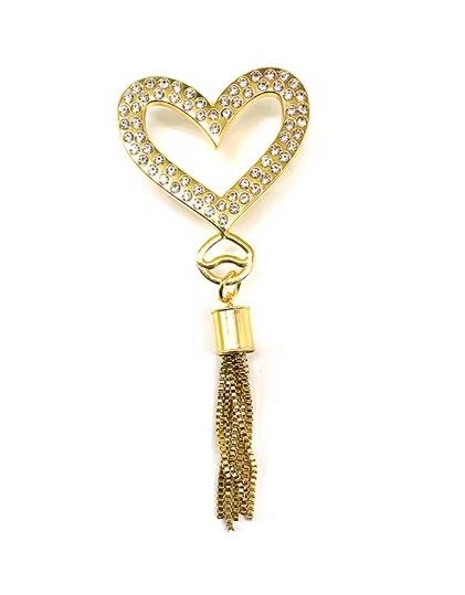 Gold Heart & tassel Buckle- 11 cm