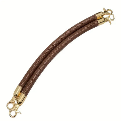 One Braided Leather Shoulder Straps Brown- 30 cm