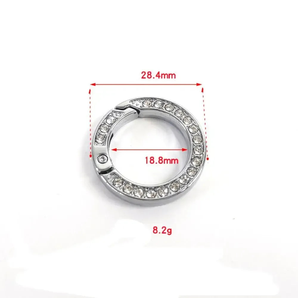 Crystal Rhinestone O Ring Silver