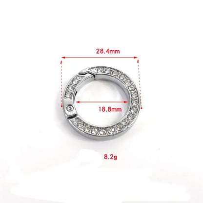 Crystal Rhinestone O Ring Silver