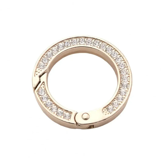 Crystal Rhinestone O Ring Gold