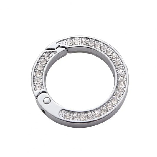 Crystal Rhinestone O Ring Silver
