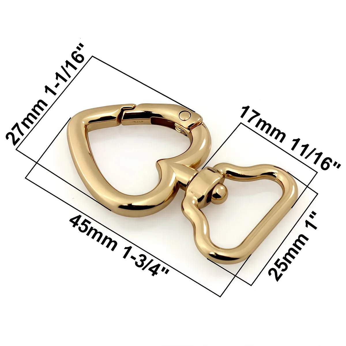 Gold heart buckle